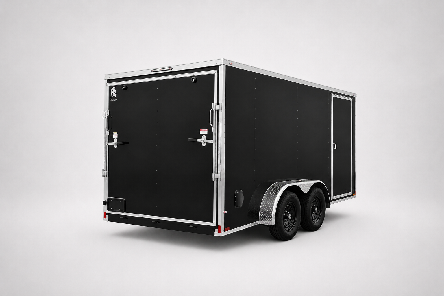 Enclosed trailer rear ramp door